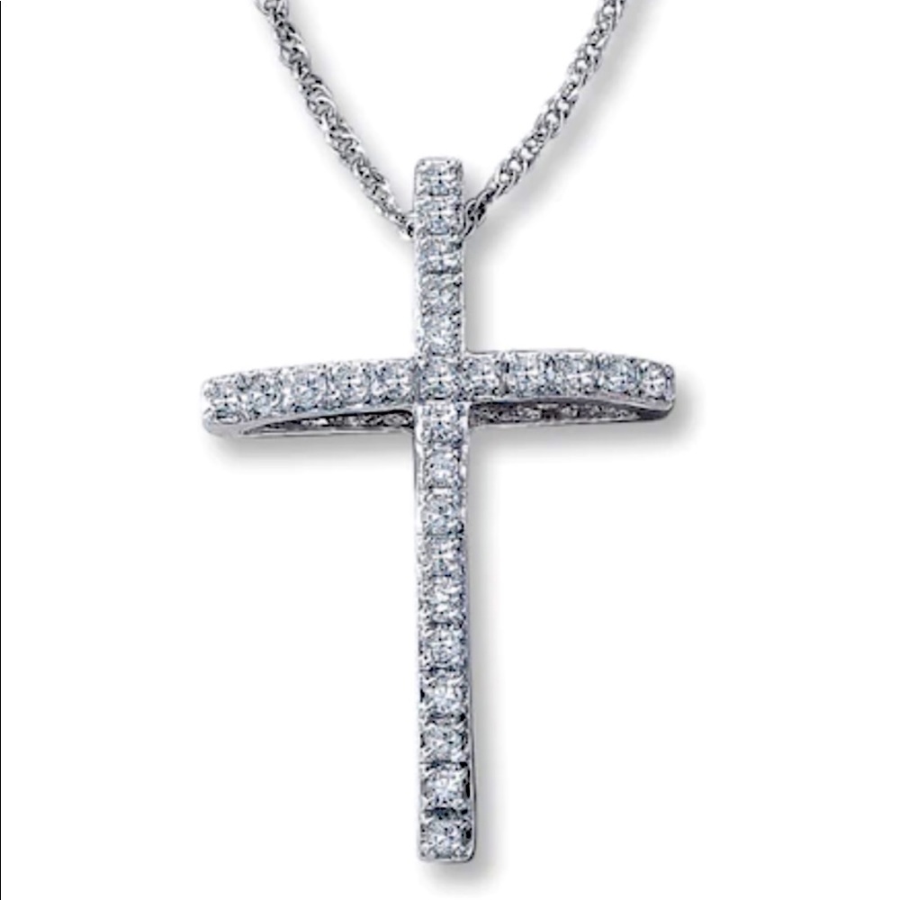 10K White Gold and Diamond Necklace